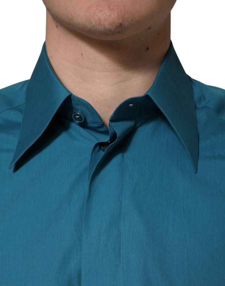 Dolce &amp; Gabbana Blue Sartoria Long Sleeve Cotton Dress Shirt