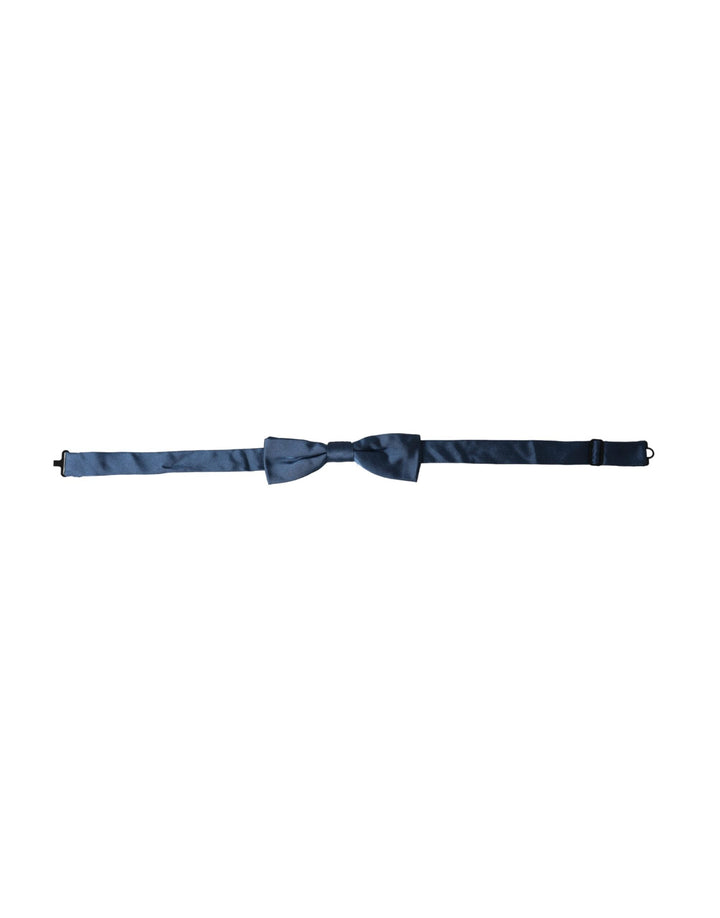 Men’s Dolce &amp; Gabbana Blue Satin Silk Adjustable Neck Men Bow Tie