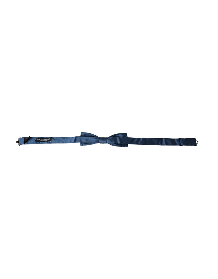 Men’s Dolce &amp; Gabbana Blue Satin Silk Adjustable Neck Men Bow Tie