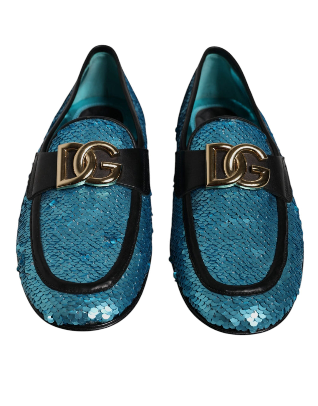 Men’s Dolce &amp; Gabbana Blue Sequined Loafers Formal Dress Shoes