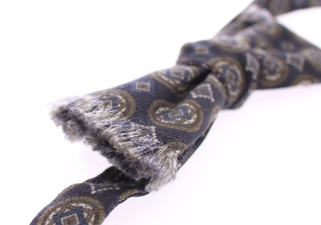 Men’s Dolce &amp; Gabbana Blue Silk Baroque Fantasi Tied Bow Tie Papillon