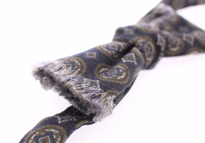 Men’s Dolce &amp; Gabbana Blue Silk Baroque Fantasi Tied Bow Tie Papillon