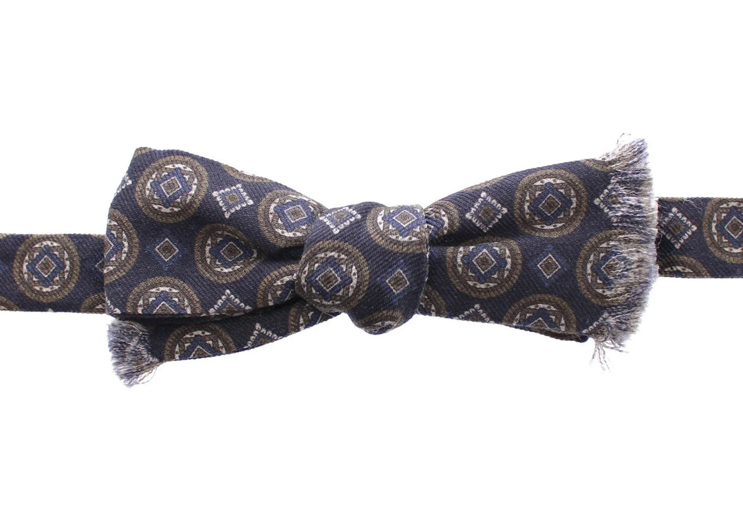 Men’s Dolce &amp; Gabbana Blue Silk Baroque Fantasi Tied Bow Tie Papillon