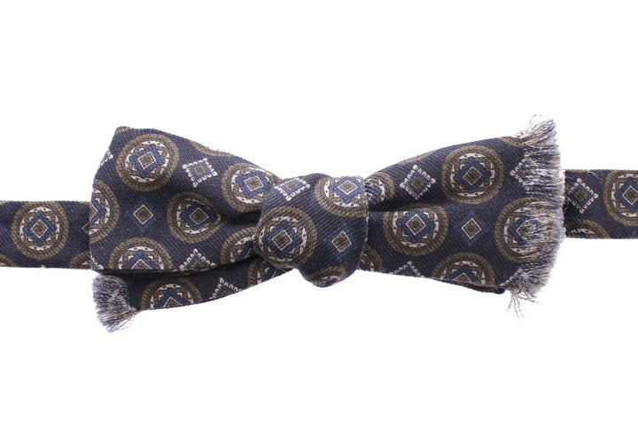 Men’s Dolce &amp; Gabbana Blue Silk Baroque Fantasi Tied Bow Tie Papillon