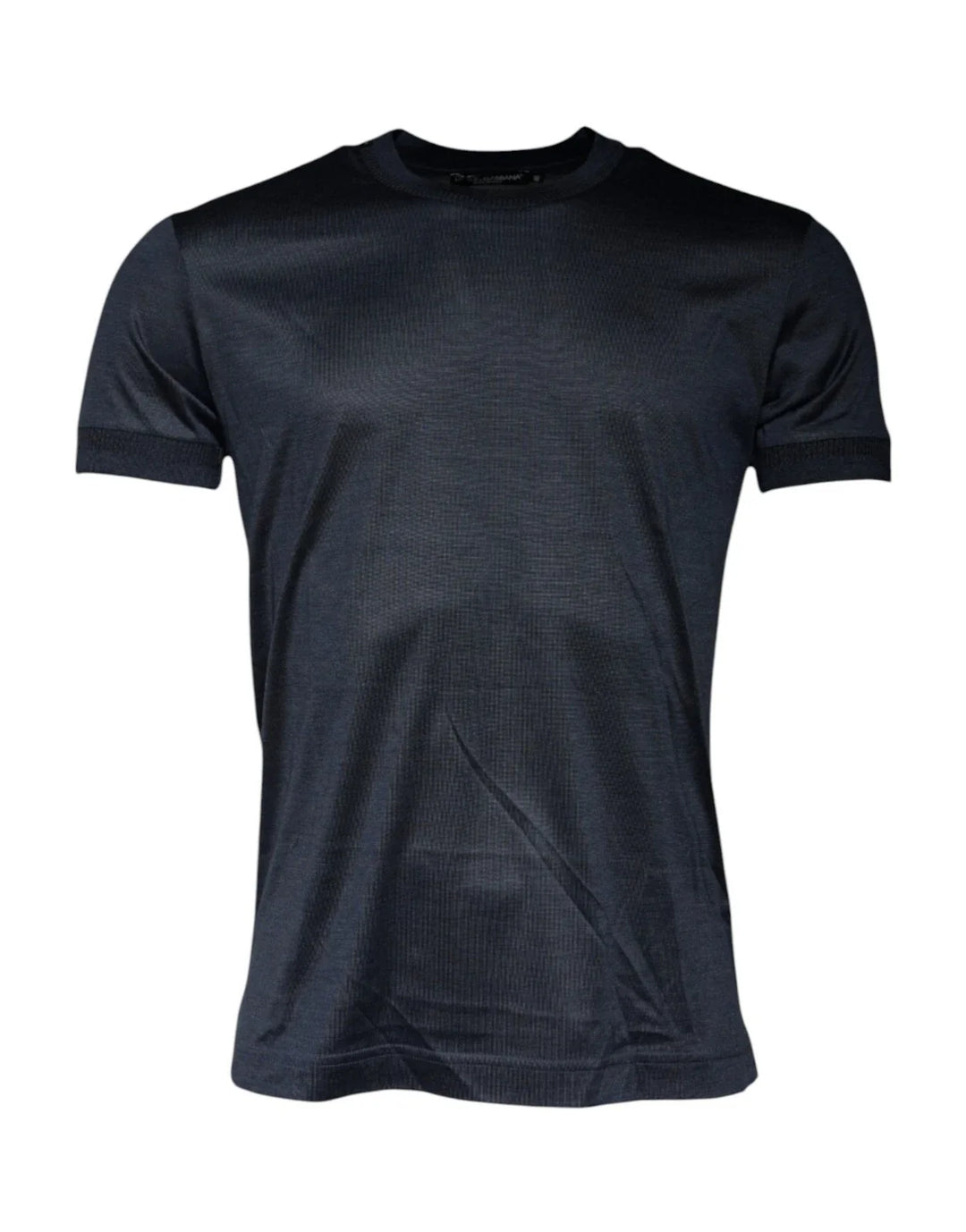 Dolce &amp; Gabbana Blue Silk Crew Neck Short Sleeves Men T-shirt