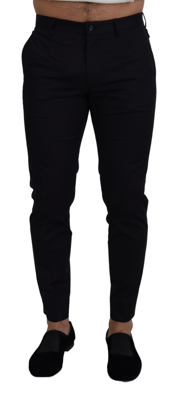 Dolce &amp; Gabbana Blue Stretch Cotton Slim Trousers Chinos Pants