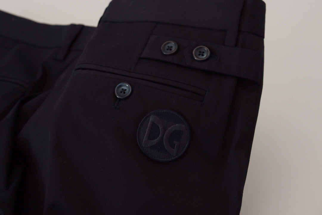 Dolce &amp; Gabbana Blue Stretch Cotton Slim Trousers Chinos Pants