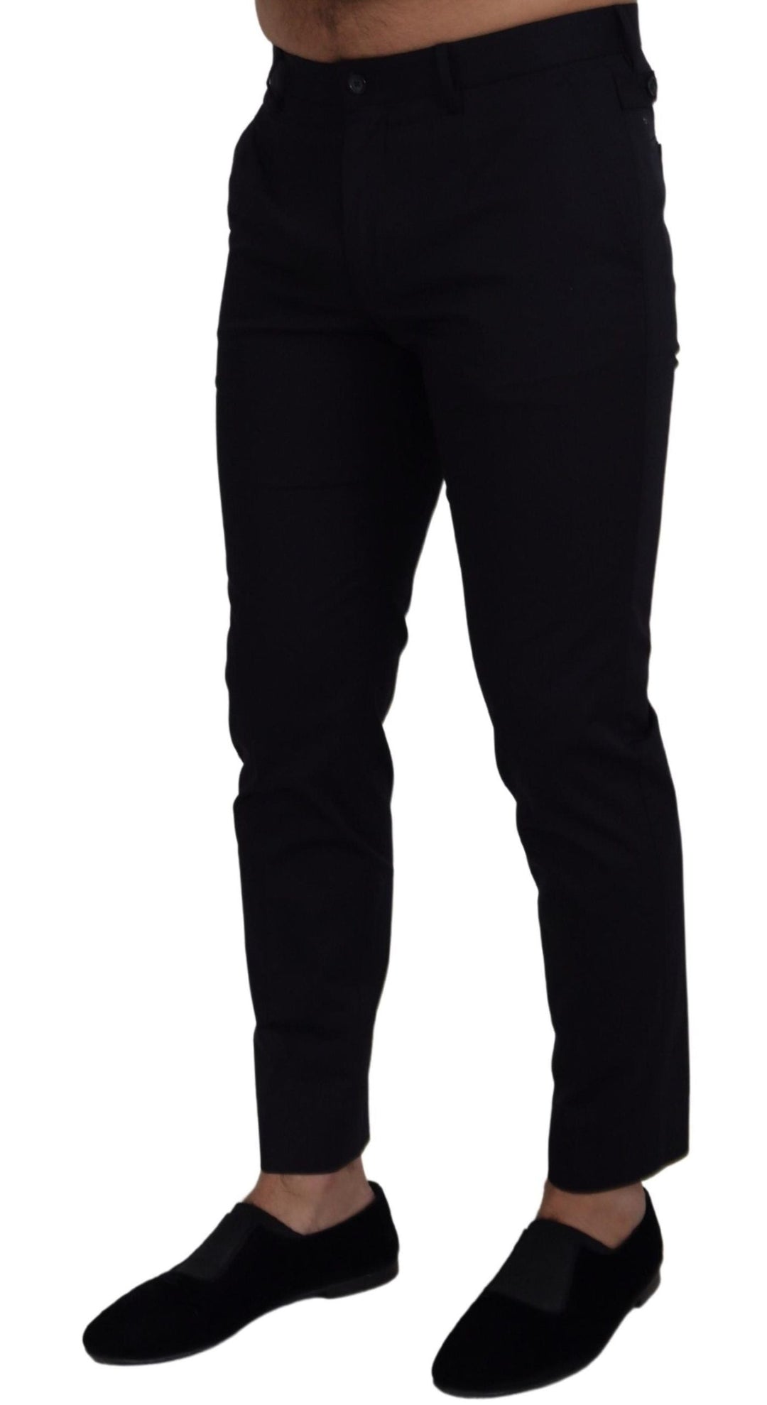 Dolce &amp; Gabbana Blue Stretch Cotton Slim Trousers Chinos Pants