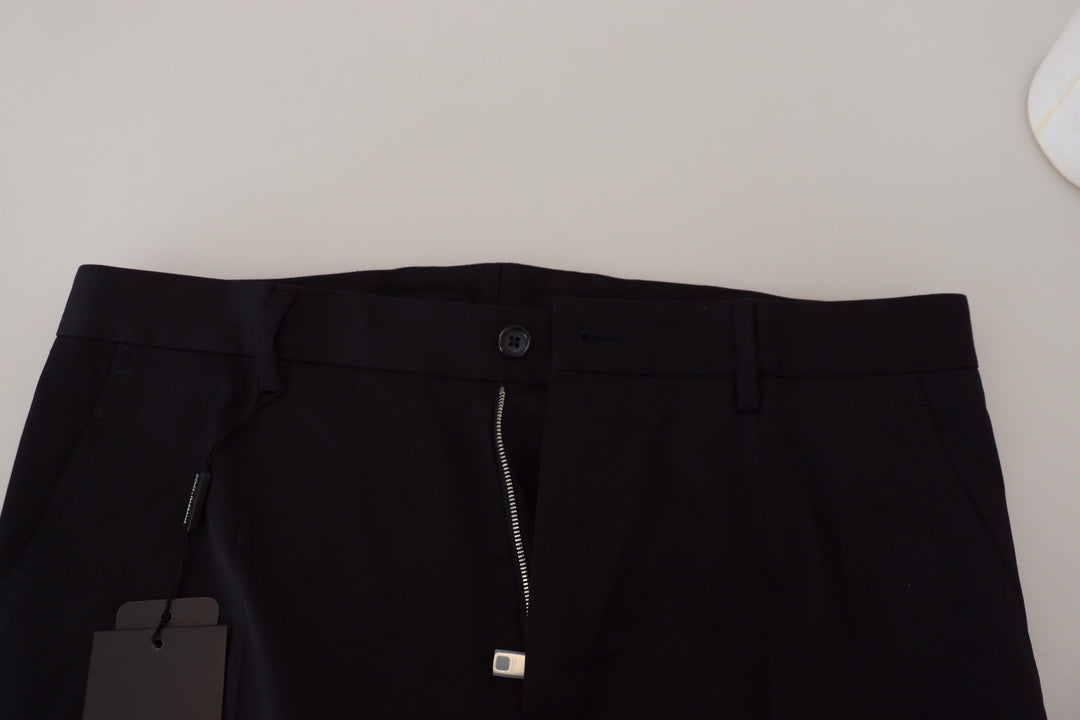 Dolce &amp; Gabbana Blue Stretch Cotton Slim Trousers Chinos Pants