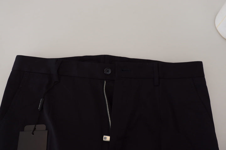 Dolce &amp; Gabbana Blue Stretch Cotton Slim Trousers Chinos Pants