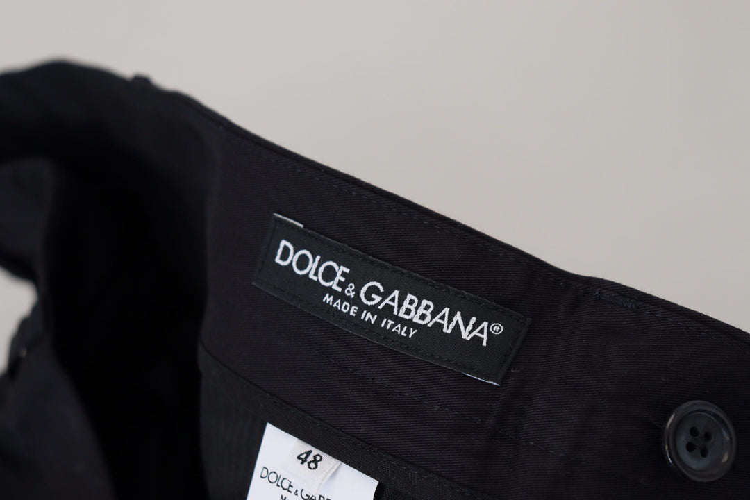 Dolce &amp; Gabbana Blue Stretch Cotton Slim Trousers Chinos Pants