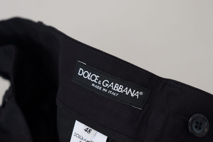 Dolce &amp; Gabbana Blue Stretch Cotton Slim Trousers Chinos Pants