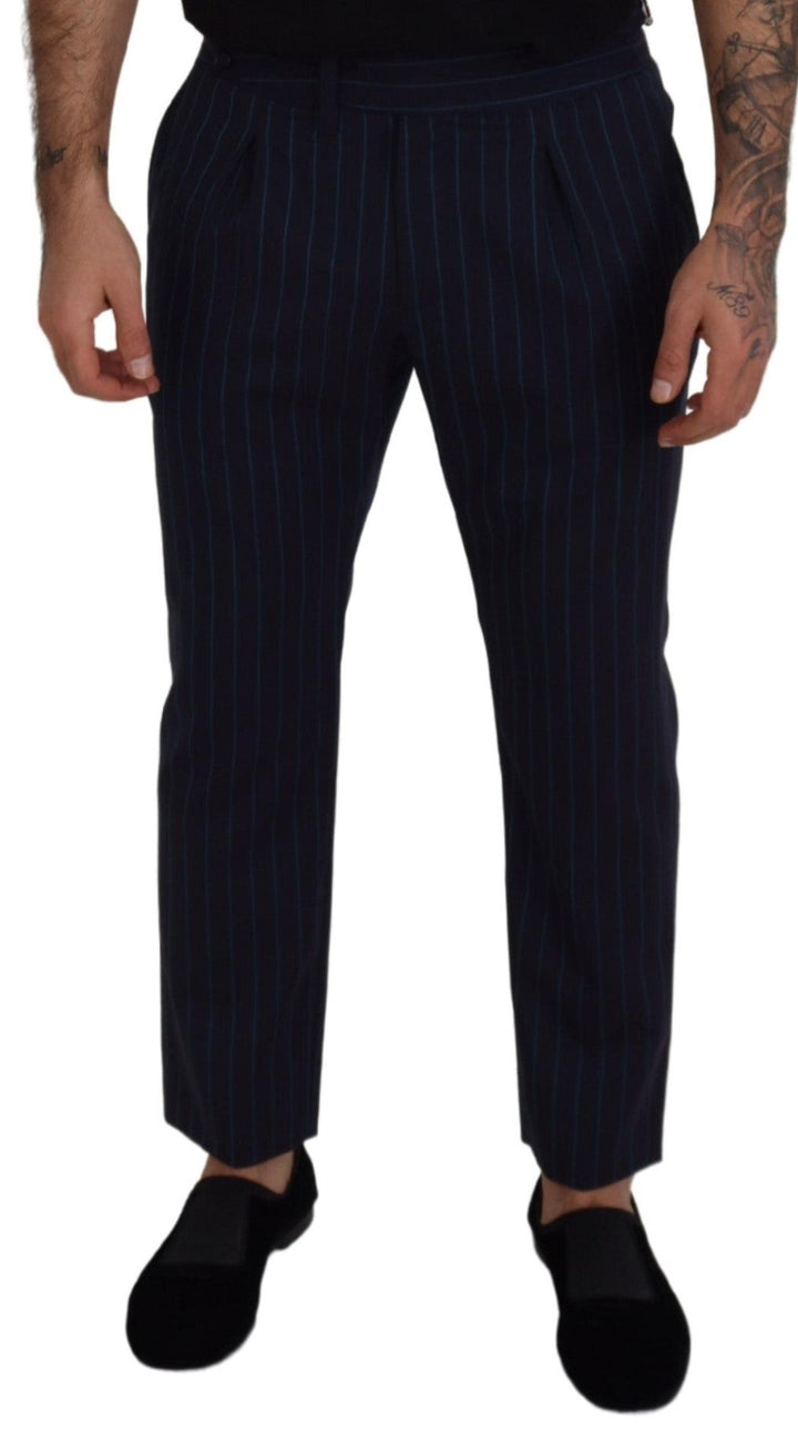 Men’s Dolce &amp; Gabbana Blue Striped Men Formal Pants
