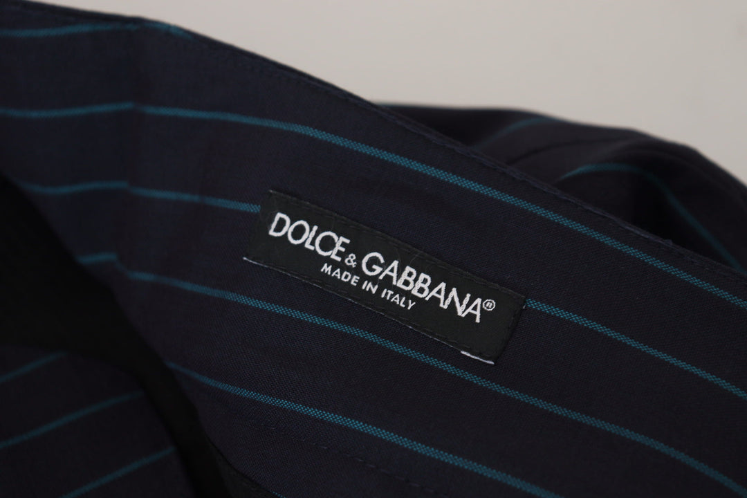 Men’s Dolce &amp; Gabbana Blue Striped Men Formal Pants