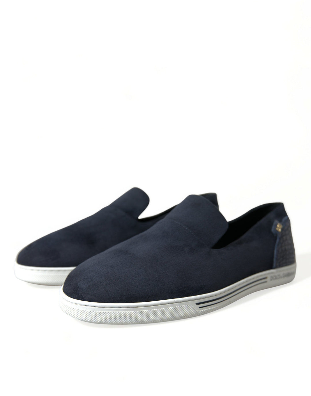 Men’s Dolce &amp; Gabbana Blue Suede Caiman Loafers Saint Tropez Shoes