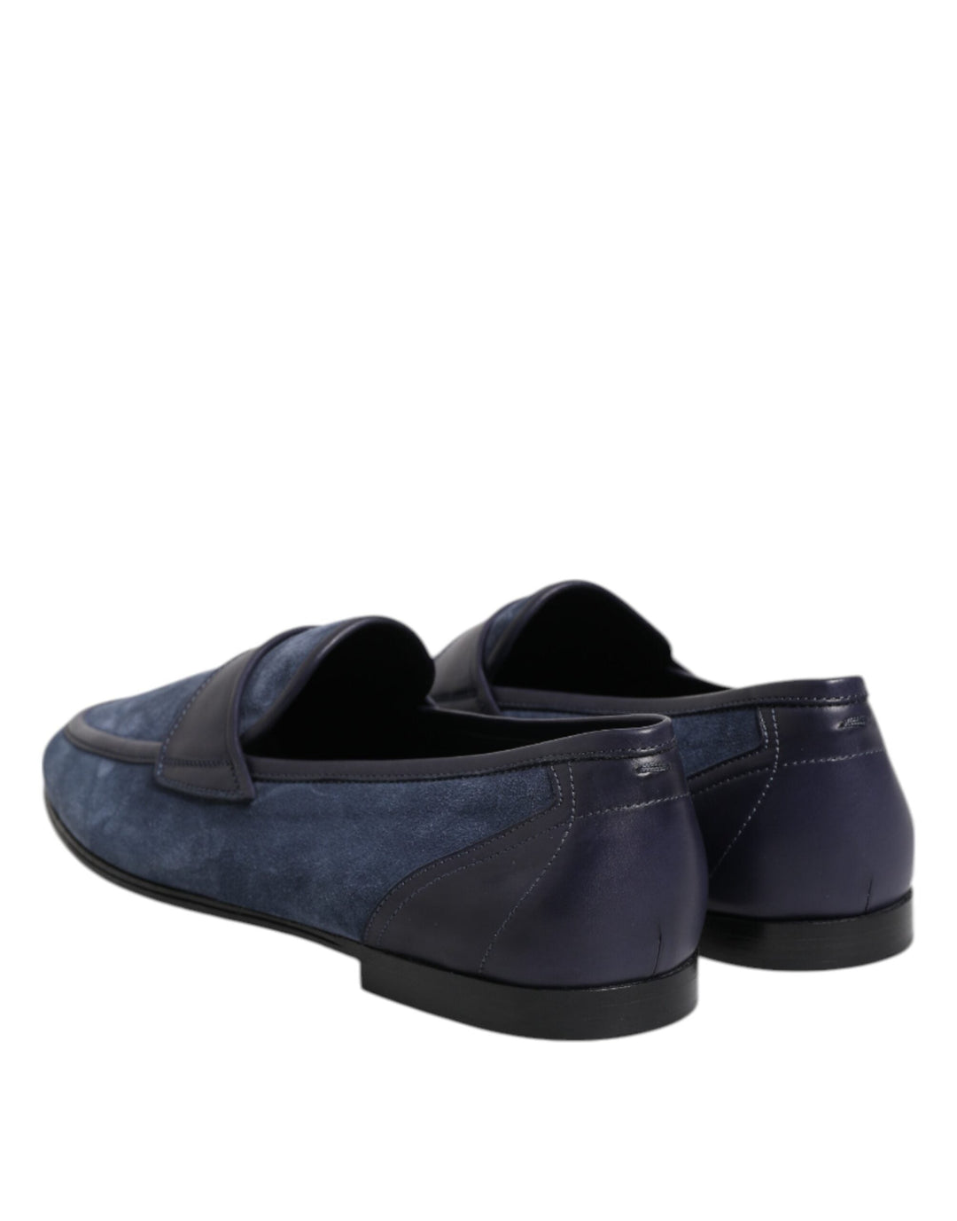 Men’s Dolce &amp; Gabbana Blue Suede Leather Loafers Moccasin Shoes