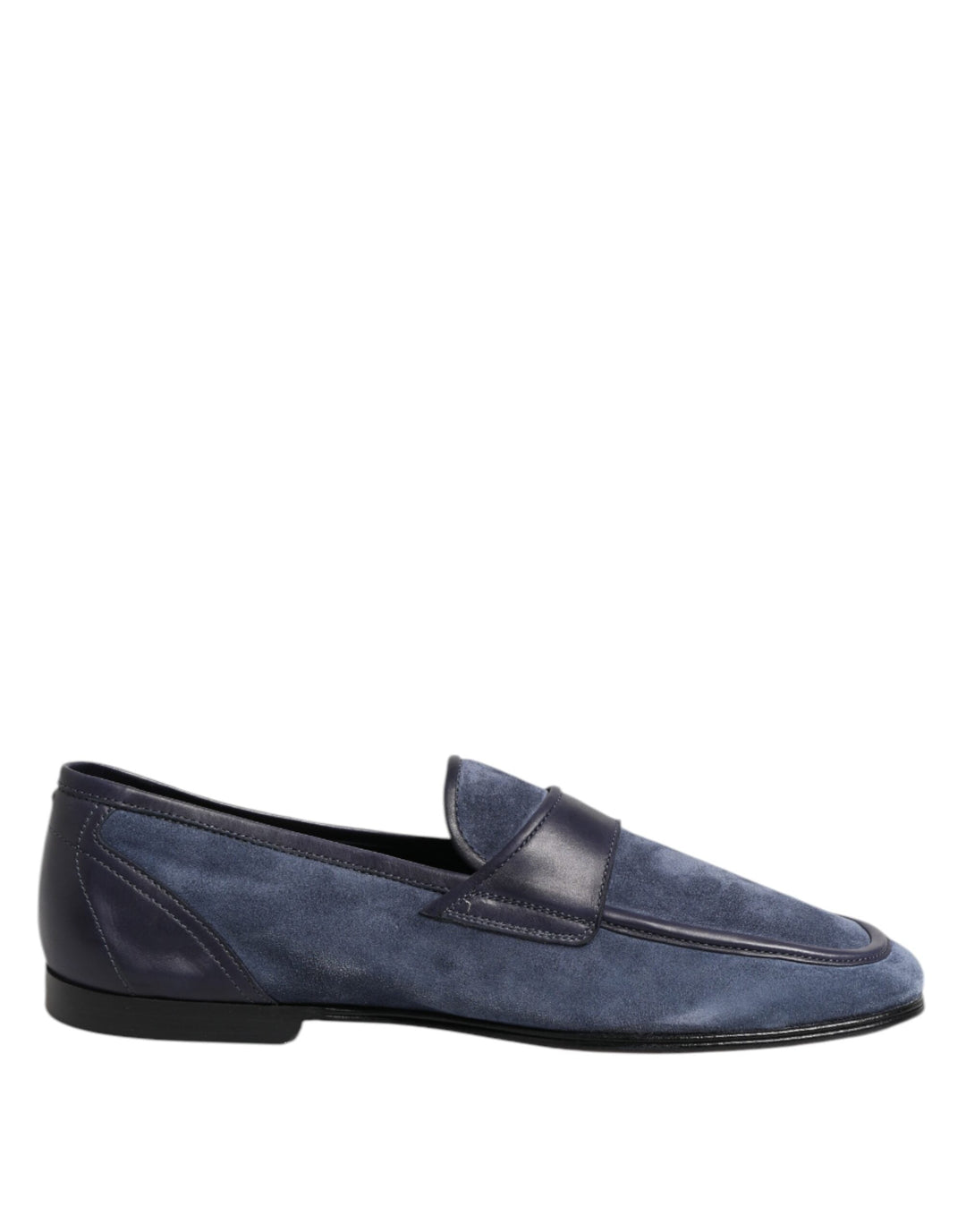 Men’s Dolce &amp; Gabbana Blue Suede Leather Loafers Moccasin Shoes