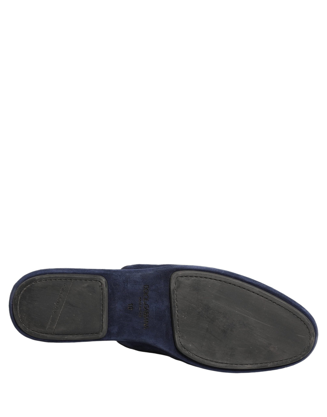 Men’s Dolce &amp; Gabbana Blue Suede Slides Flat Slipper Men Shoes