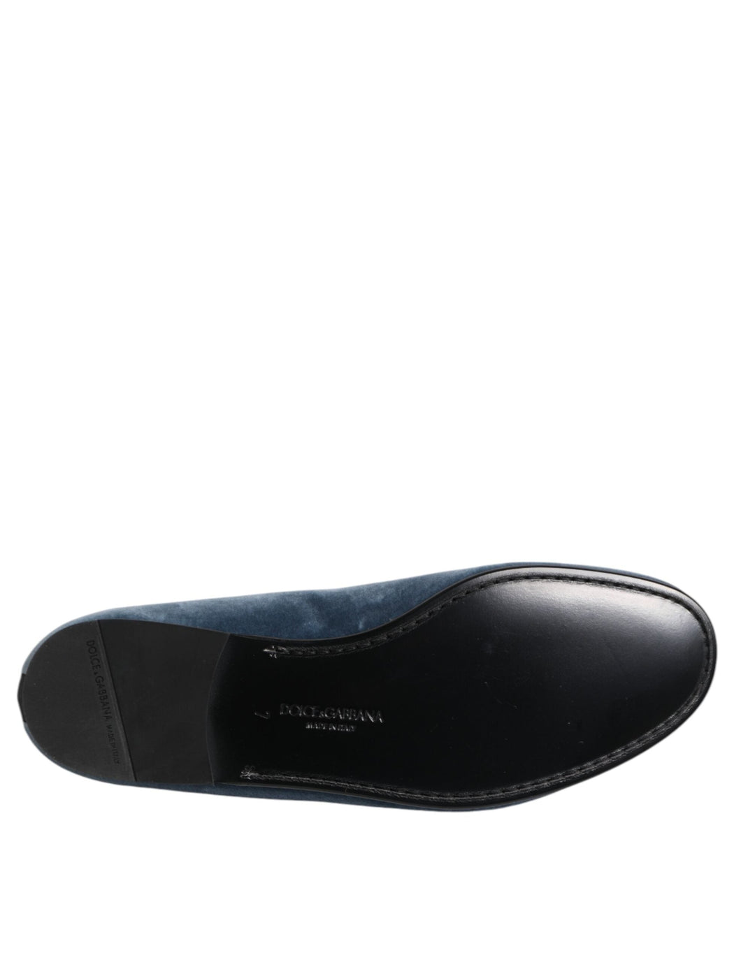 Men’s Dolce &amp; Gabbana Blue Velvet Dg Logo Loafers Formal Shoes