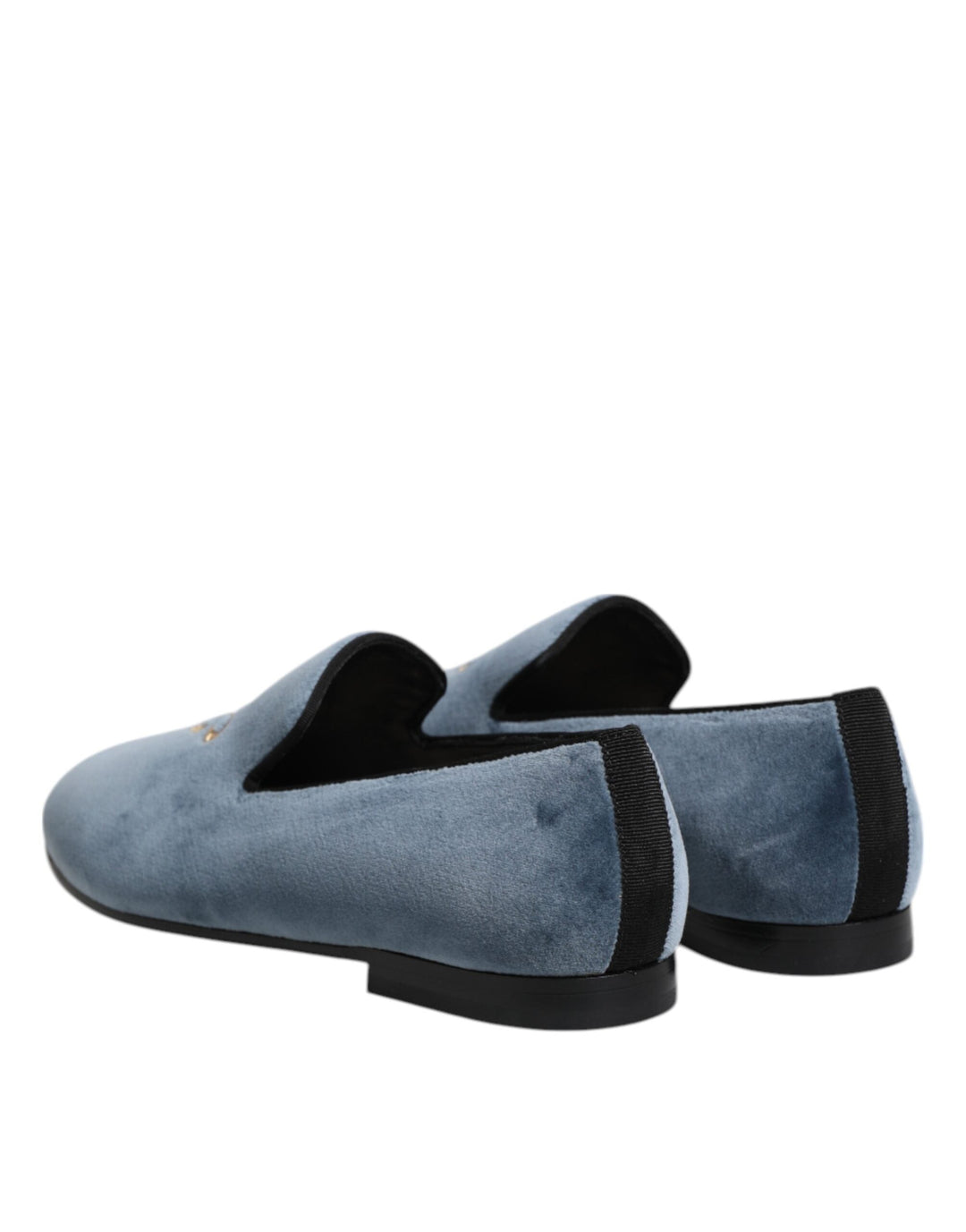 Men’s Dolce &amp; Gabbana Blue Velvet Dg Logo Loafers Formal Shoes