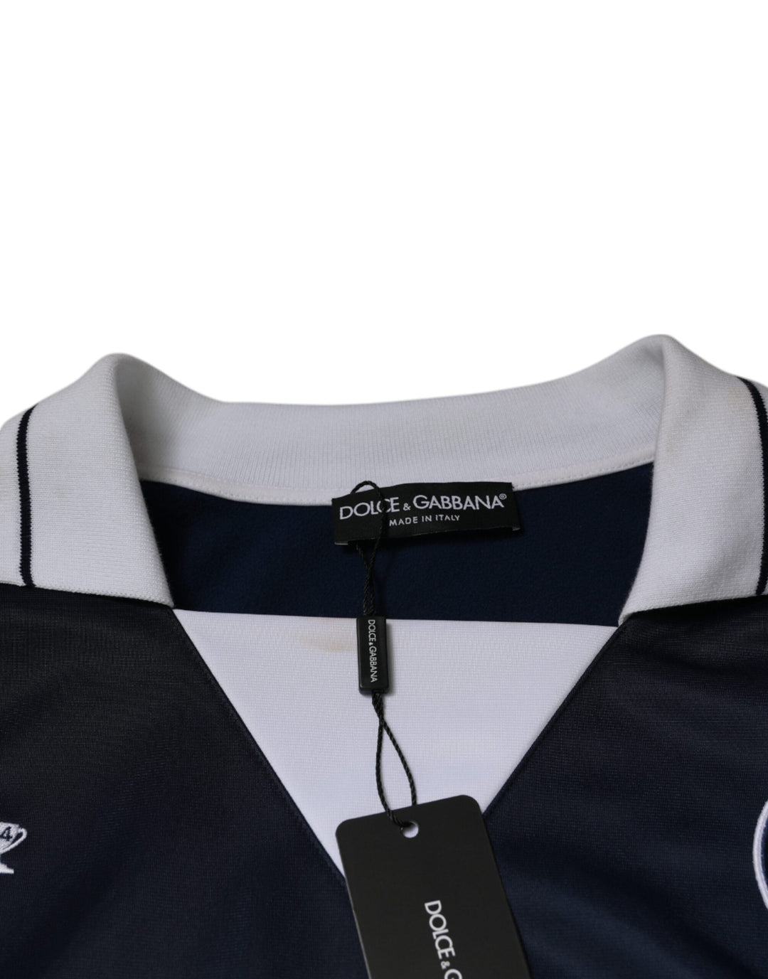 Men’s Dolce &amp; Gabbana Blue White Milano Long Sleeve Jersey T-shirt