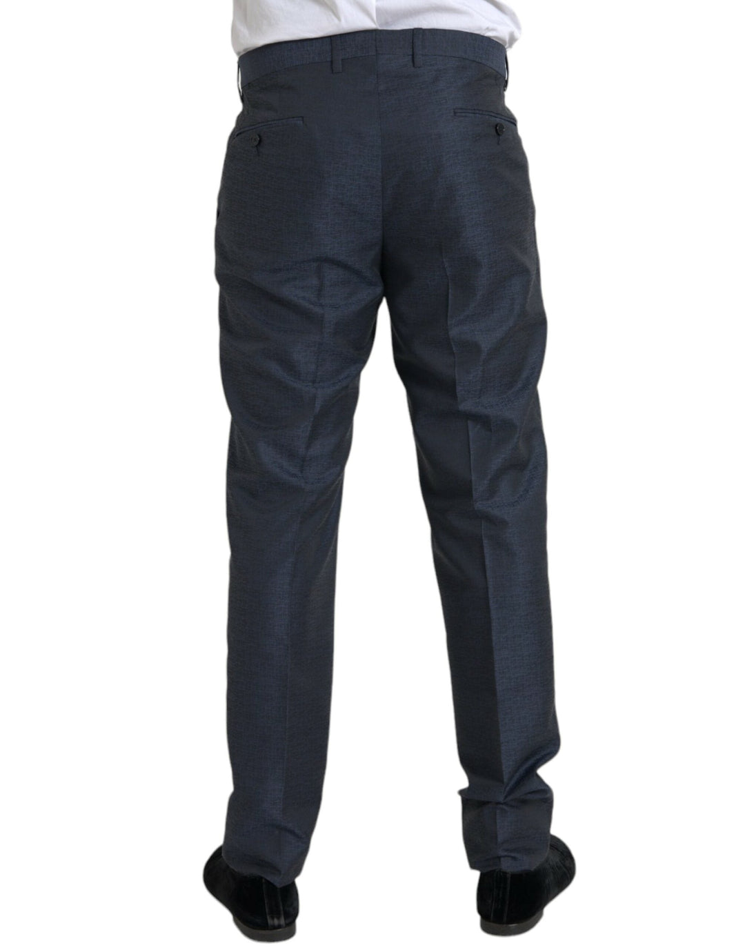 Men’s Dolce &amp; Gabbana Blue Wool Men Skinny Dress Pants