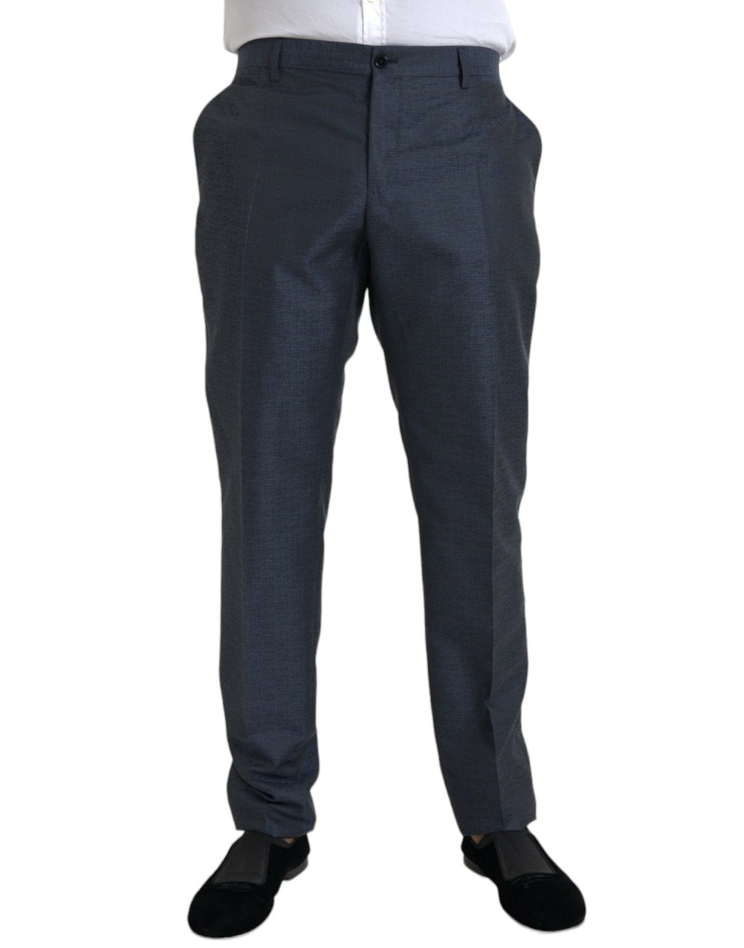 Men’s Dolce & Gabbana Blue Wool Men Skinny Dress Pants