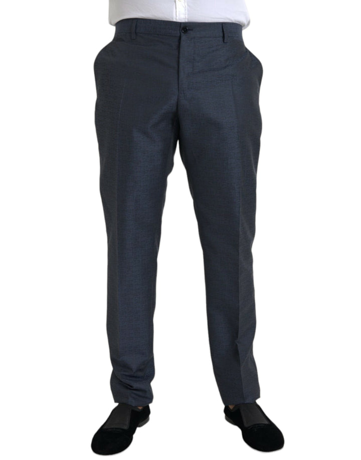 Men’s Dolce &amp; Gabbana Blue Wool Men Skinny Dress Pants
