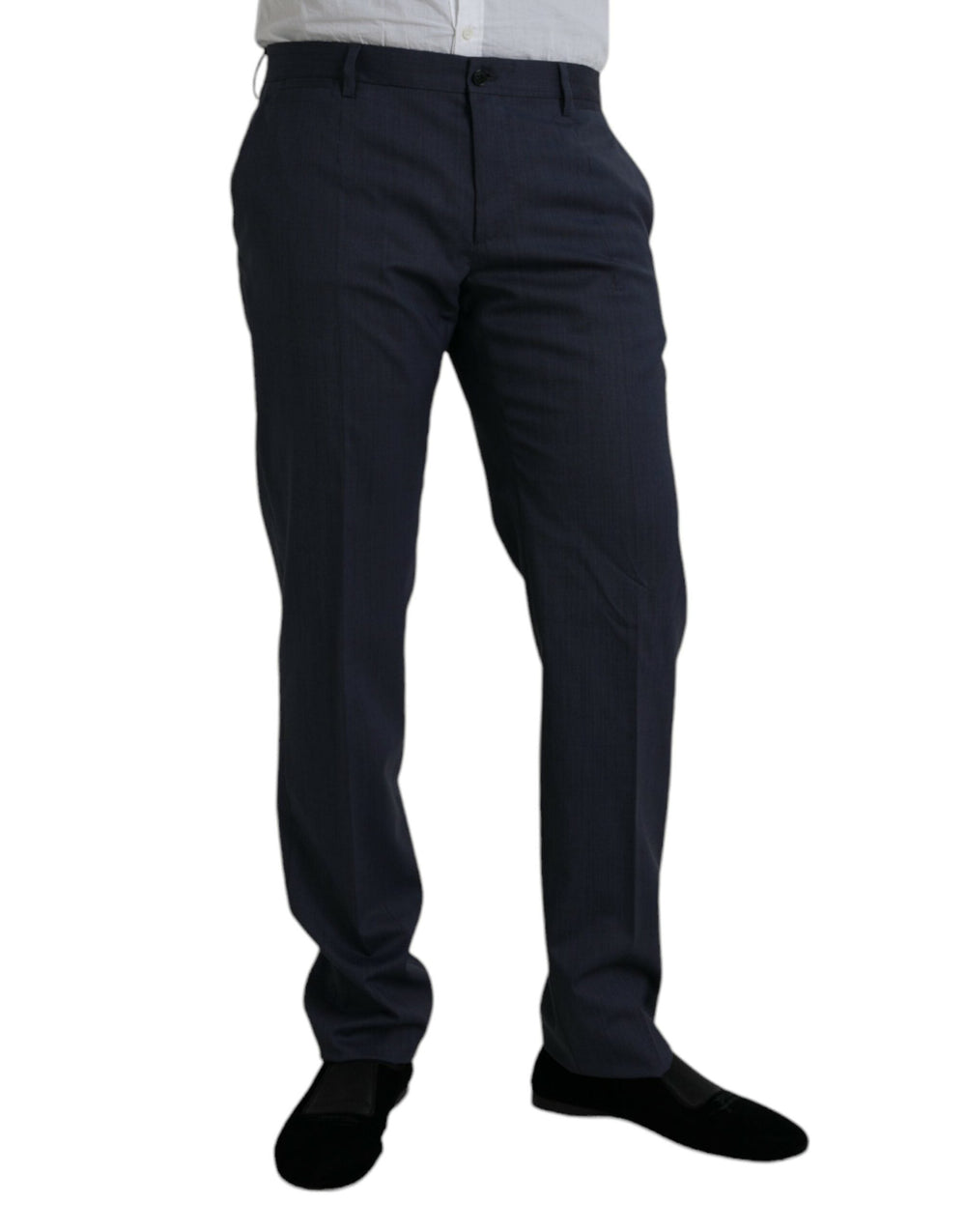 Men’s Dolce & Gabbana Blue Wool Slim Fit Dress Formal Pants
