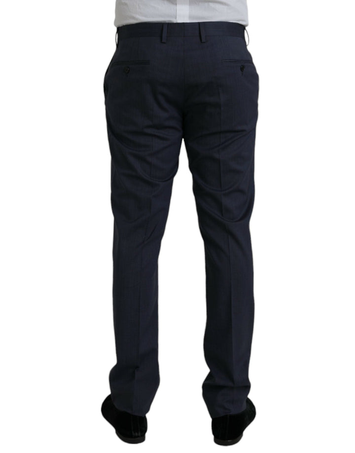 Men’s Dolce &amp; Gabbana Blue Wool Slim Fit Dress Formal Pants