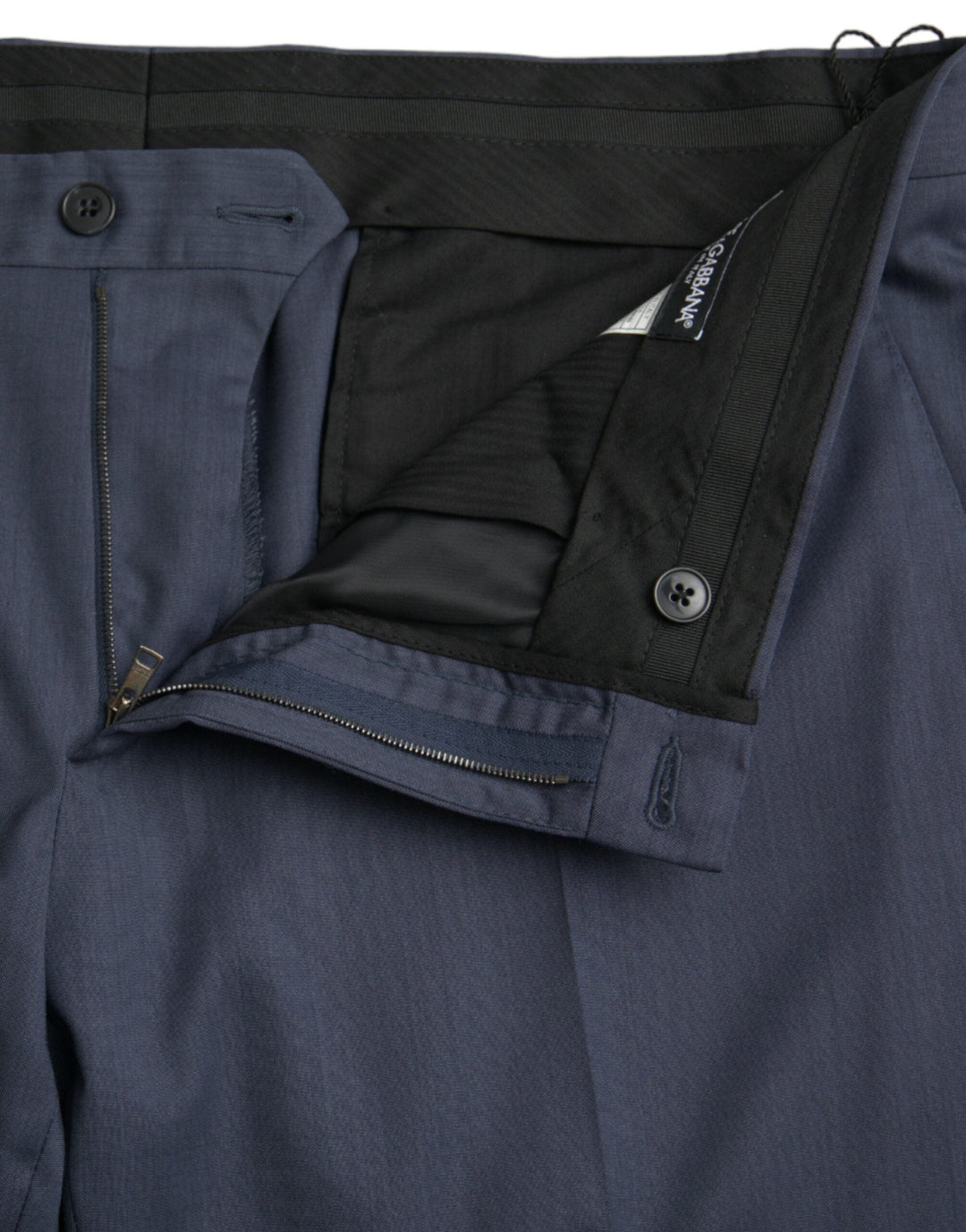 Men’s Dolce &amp; Gabbana Blue Wool Slim Fit Dress Formal Pants