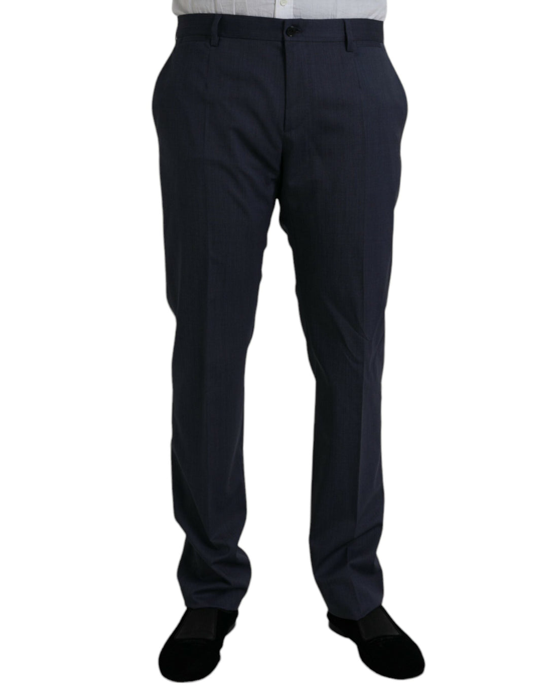 Men’s Dolce & Gabbana Blue Wool Slim Fit Dress Formal Pants