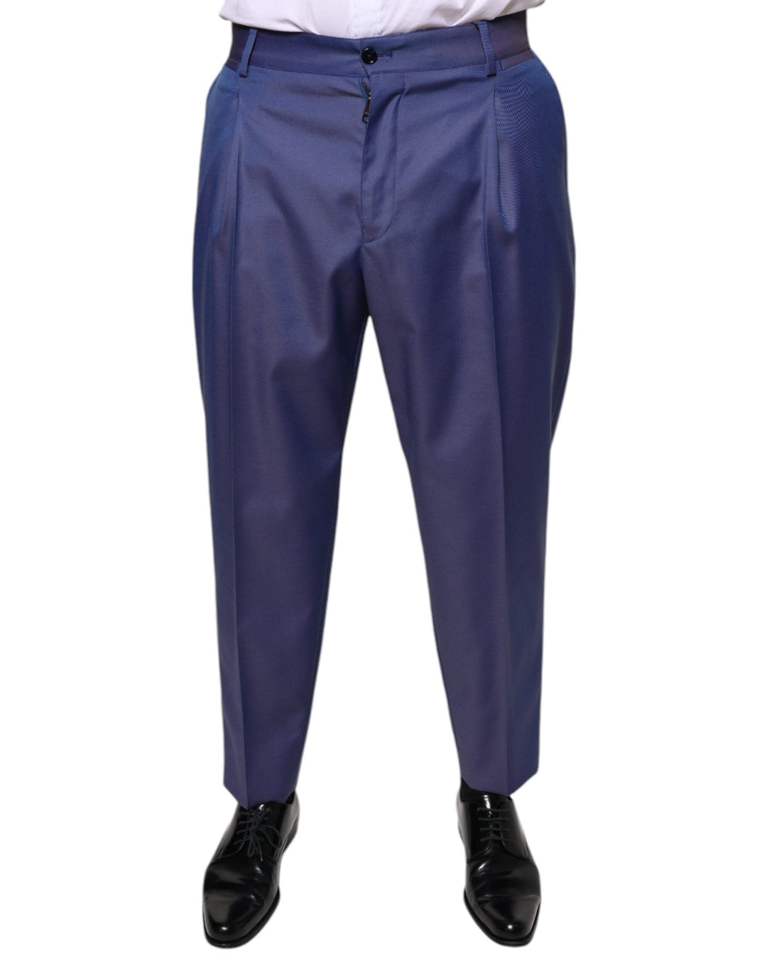 Men’s Dolce & Gabbana Blue Wool Tapered Formal Dress Pants