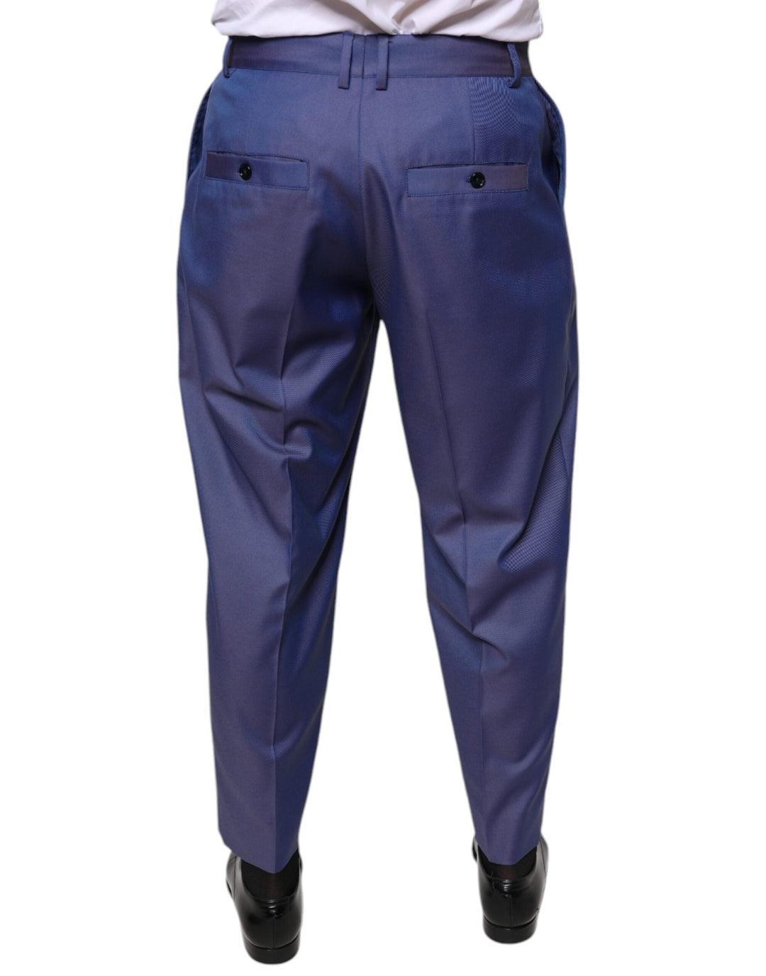 Men’s Dolce &amp; Gabbana Blue Wool Tapered Formal Dress Pants