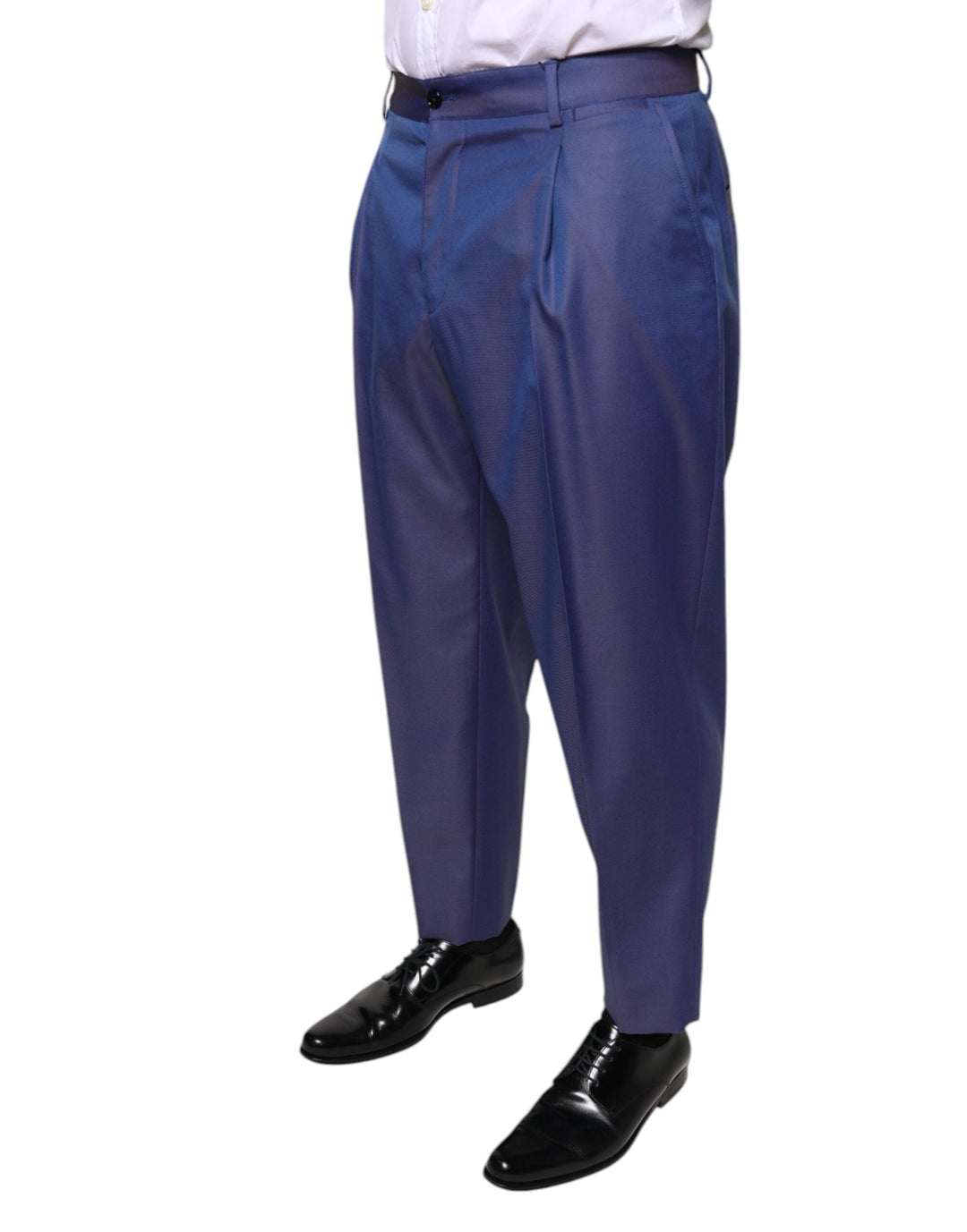 Men’s Dolce &amp; Gabbana Blue Wool Tapered Formal Dress Pants