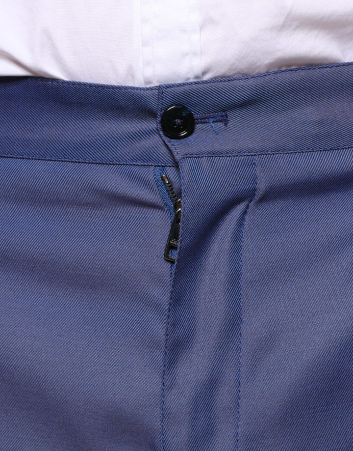 Men’s Dolce &amp; Gabbana Blue Wool Tapered Formal Dress Pants