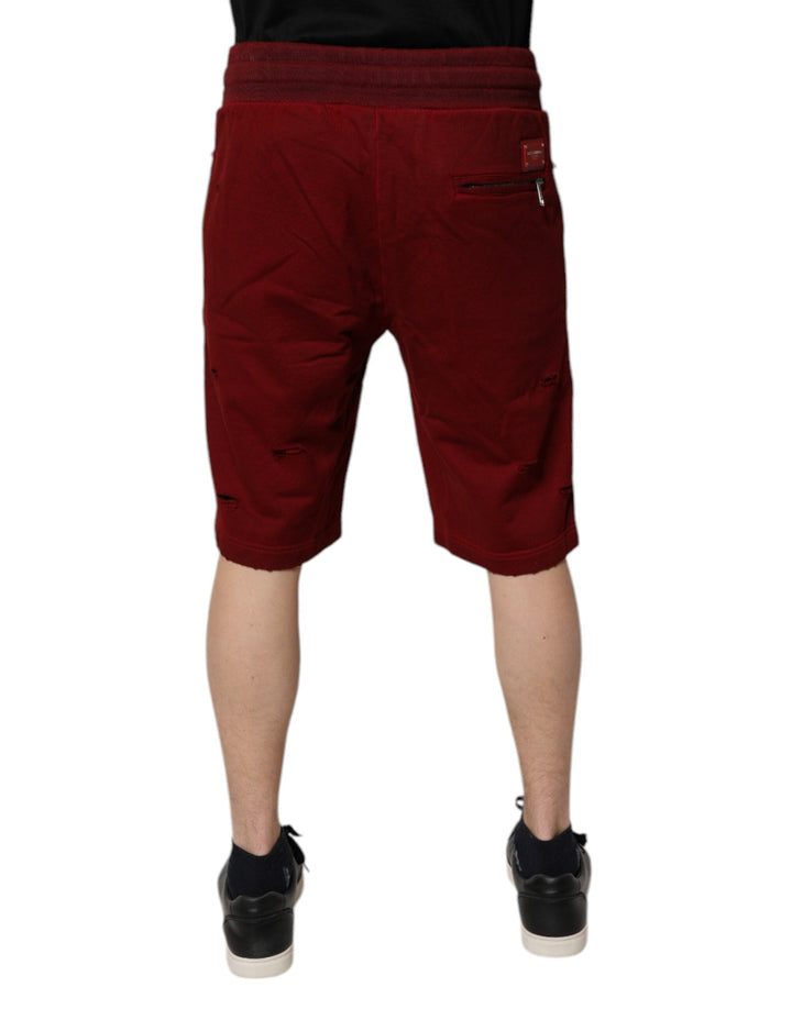 Men’s Dolce &amp; Gabbana Bordeaux Cotton Bermuda Men Sweatshorts Shorts