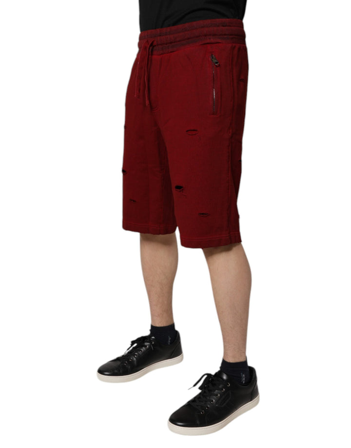 Men’s Dolce &amp; Gabbana Bordeaux Cotton Bermuda Men Sweatshorts Shorts