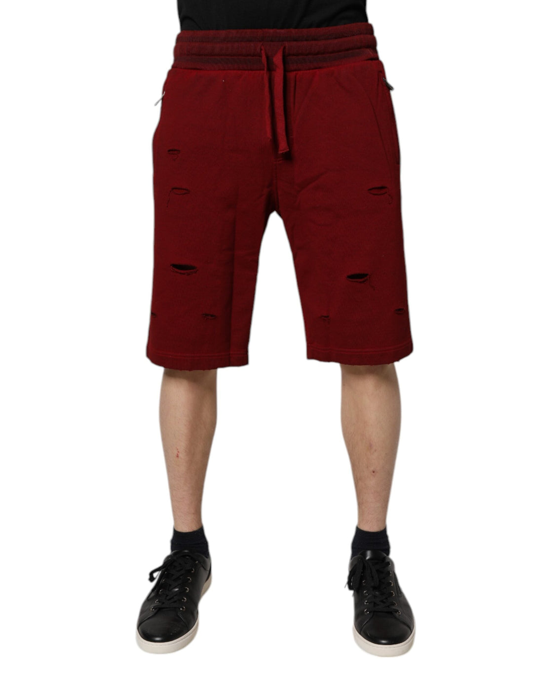 Men’s Dolce &amp; Gabbana Bordeaux Cotton Bermuda Men Sweatshorts Shorts
