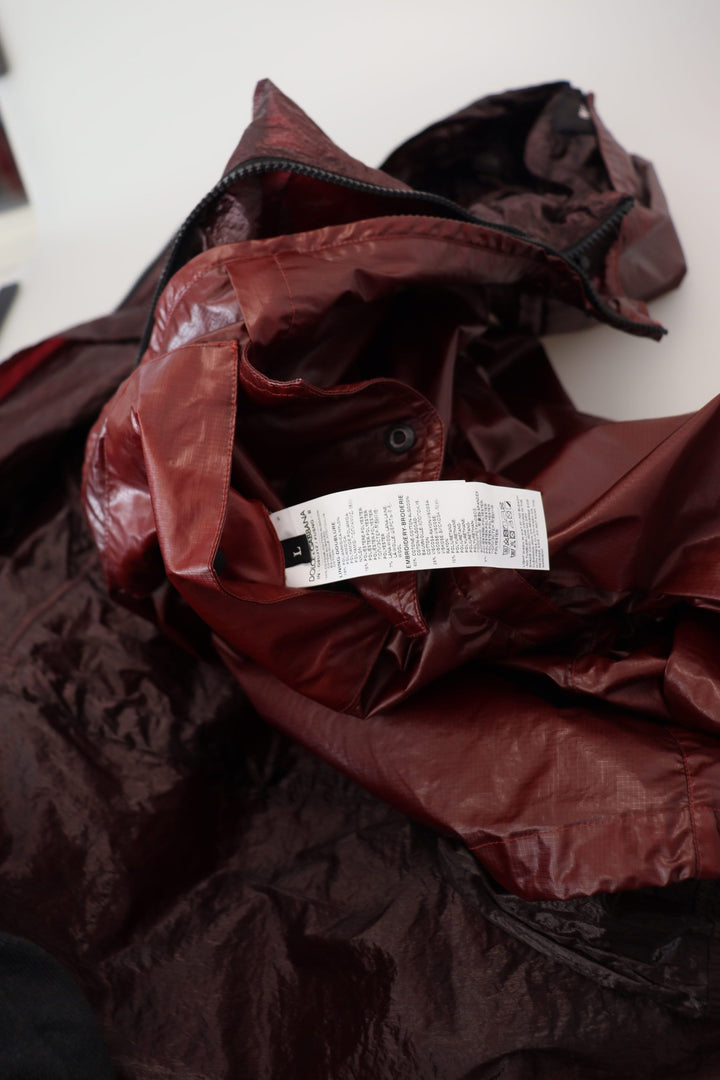 Men’s Dolce &amp; Gabbana Bordeaux Cotton Hooded Full Zip Jacket