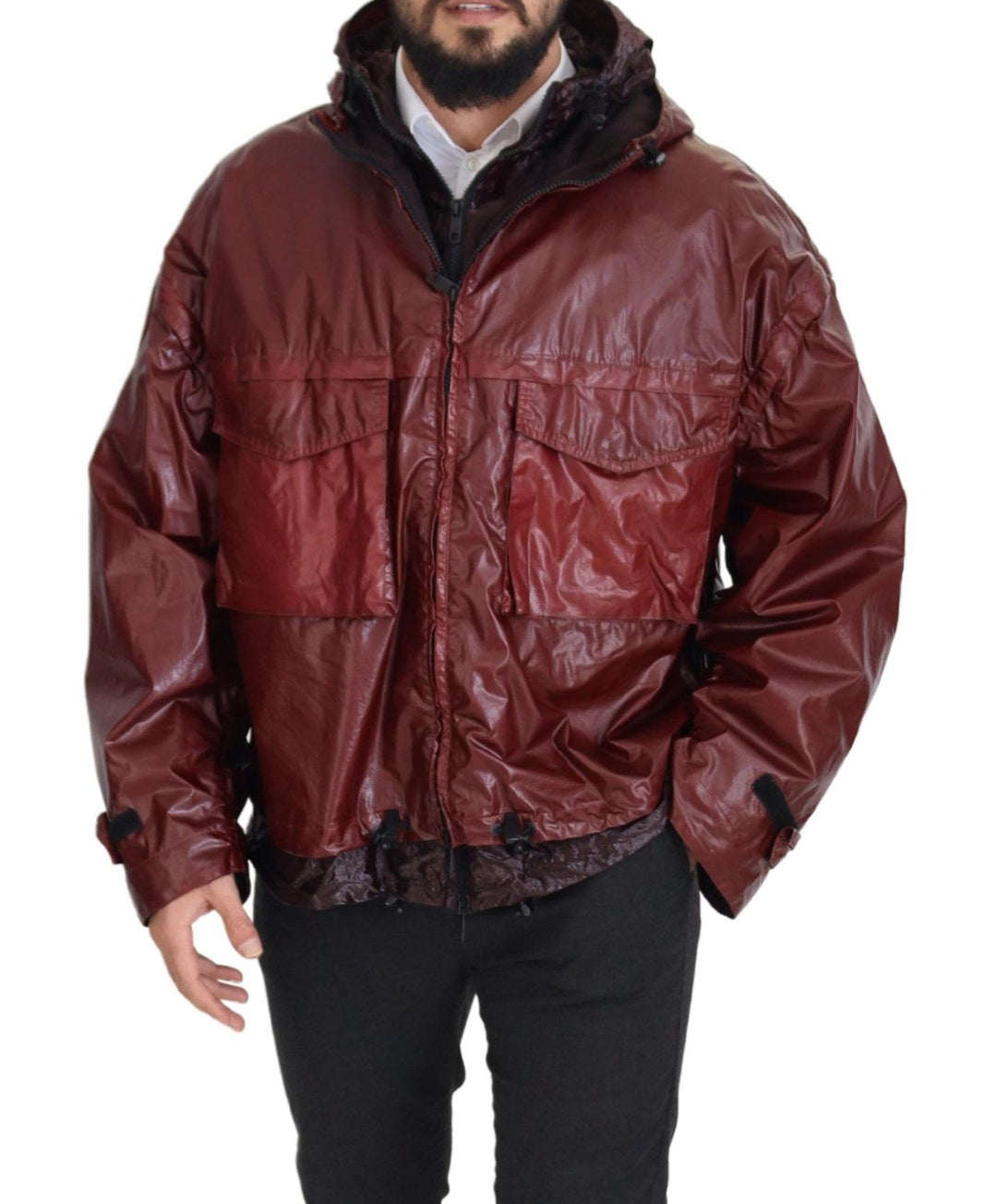 Men’s Dolce &amp; Gabbana Bordeaux Cotton Hooded Full Zip Jacket