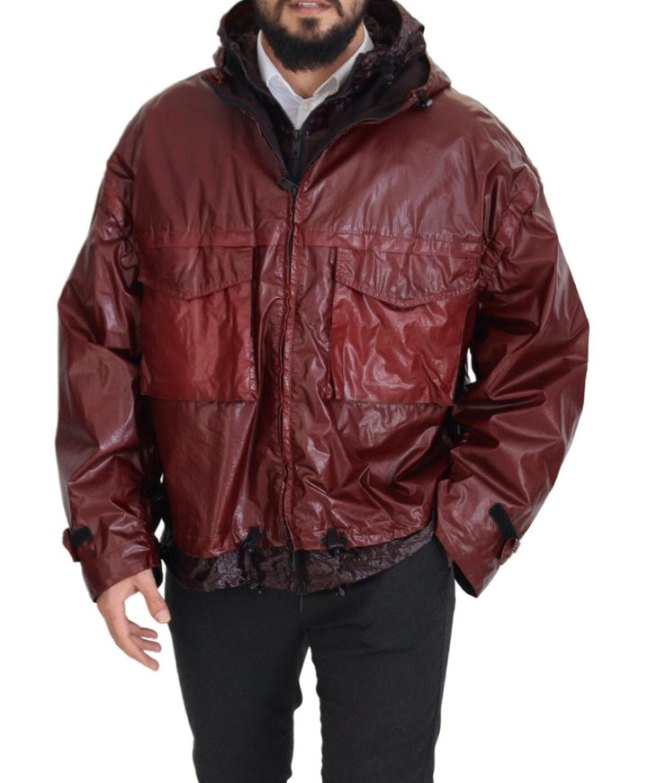 Men’s Dolce &amp; Gabbana Bordeaux Cotton Hooded Full Zip Jacket