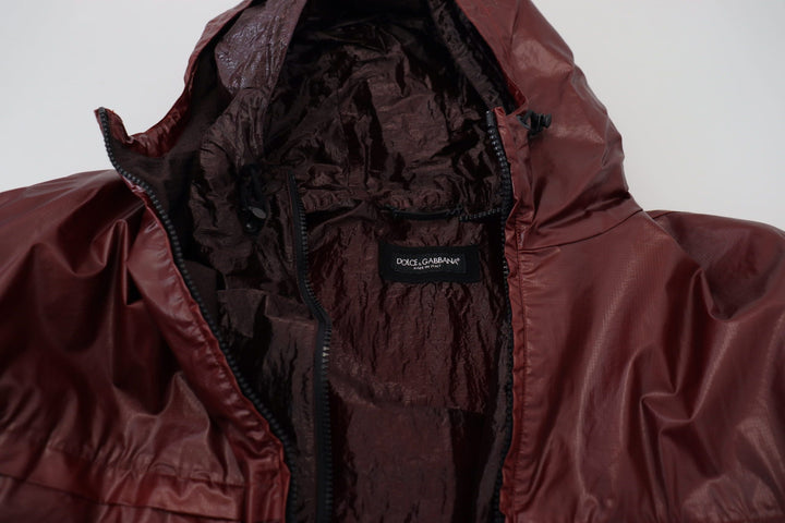Men’s Dolce &amp; Gabbana Bordeaux Cotton Hooded Full Zip Jacket