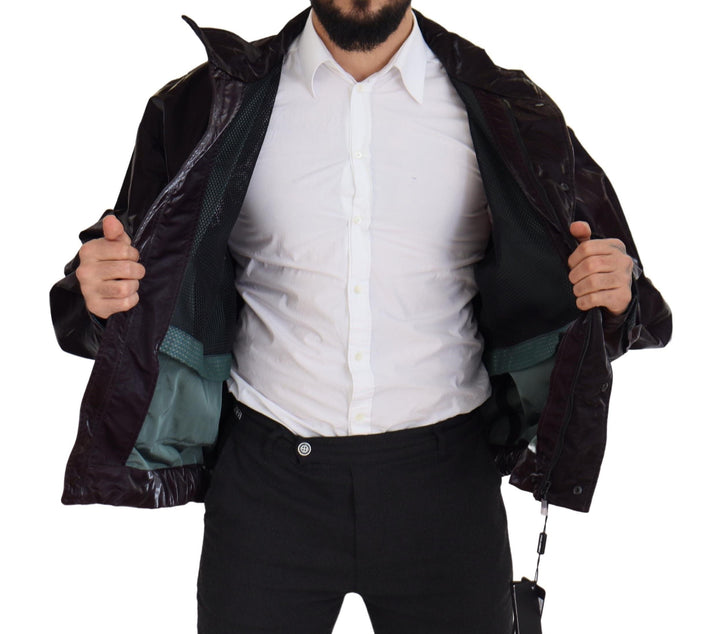Men’s Dolce &amp; Gabbana Bordeaux Nylon Collared Men Coat Jacket