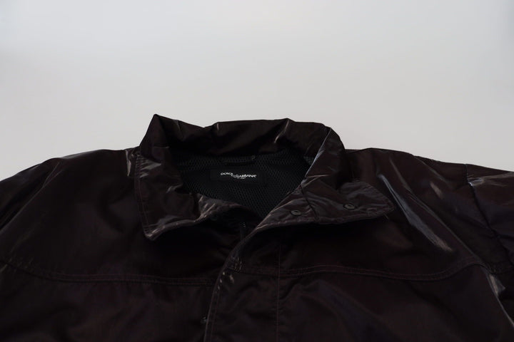 Men’s Dolce &amp; Gabbana Bordeaux Nylon Collared Men Coat Jacket