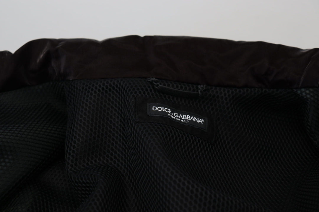 Men’s Dolce &amp; Gabbana Bordeaux Nylon Collared Men Coat Jacket