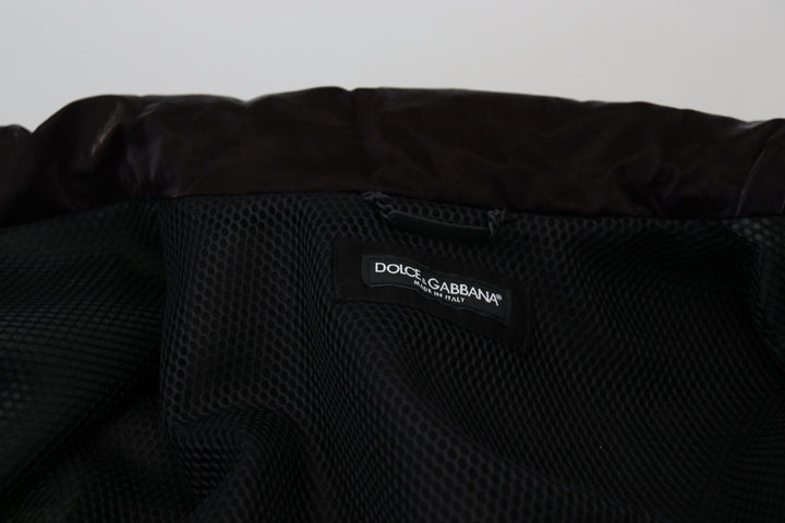 Men’s Dolce &amp; Gabbana Bordeaux Nylon Collared Men Coat Jacket