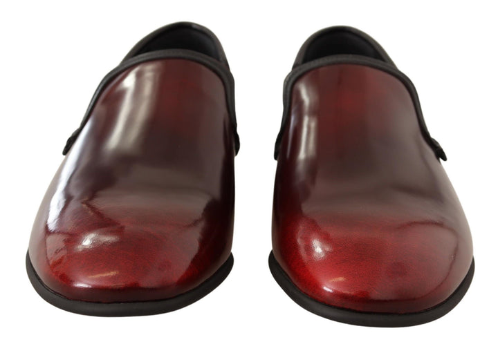 Men’s Dolce &amp; Gabbana Bordeaux Patent Leather Dress Loafers Shoes