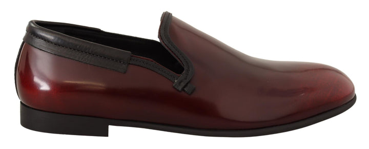 Men’s Dolce &amp; Gabbana Bordeaux Patent Leather Dress Loafers Shoes