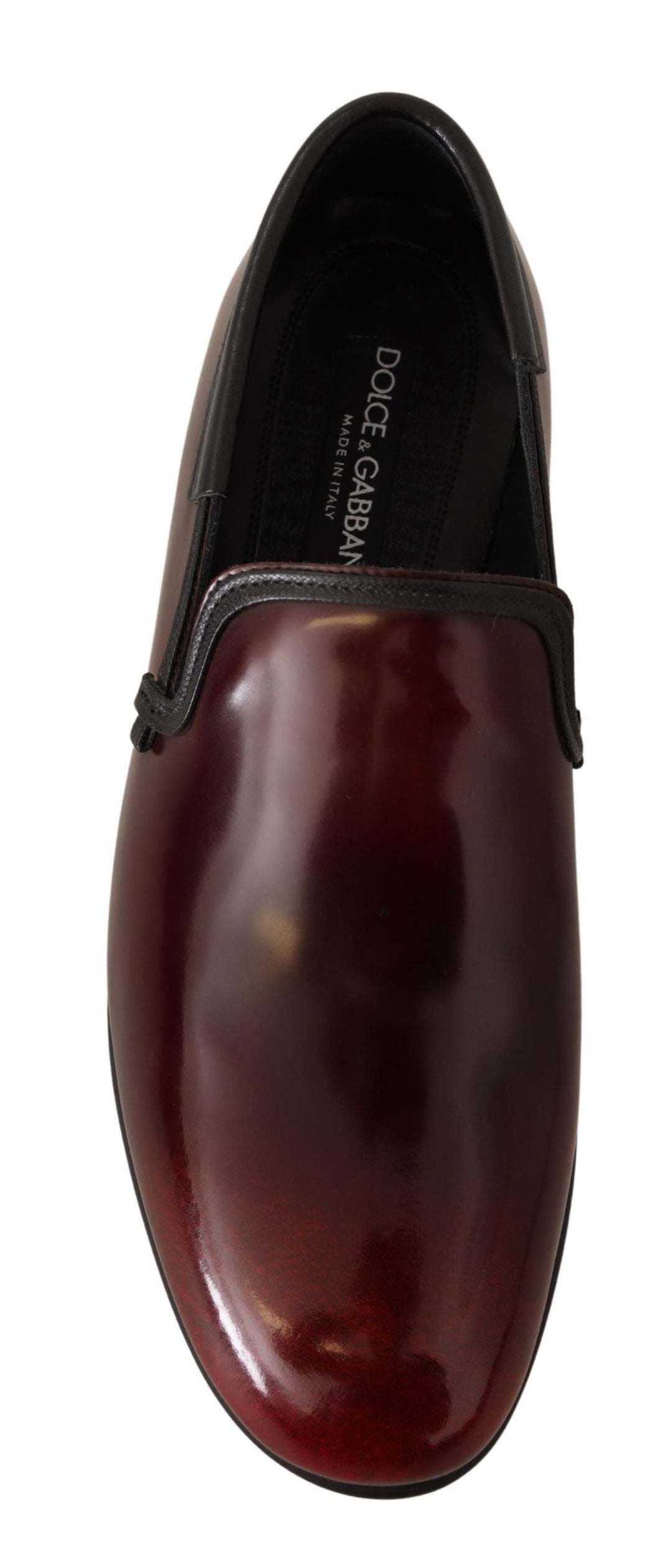 Men’s Dolce &amp; Gabbana Bordeaux Patent Leather Dress Loafers Shoes